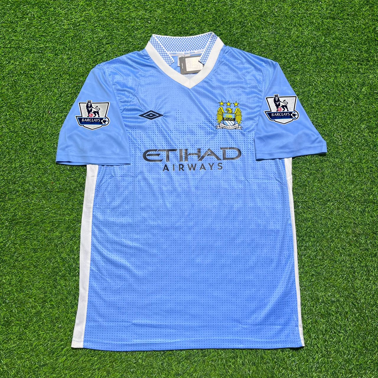 Edin Dzeko 10 Manchester City 2011/12 Home Kit Blue Retro Jersey Trikot Jersey Maillot Soccer Shirt