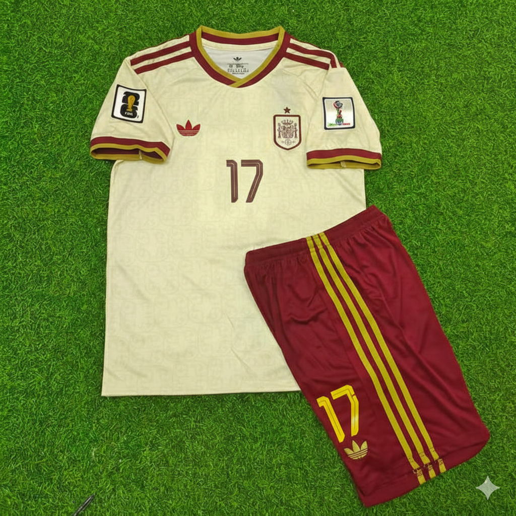 Nico Williams 17- Spain 2026 World Cup Away Kids Football Jersey