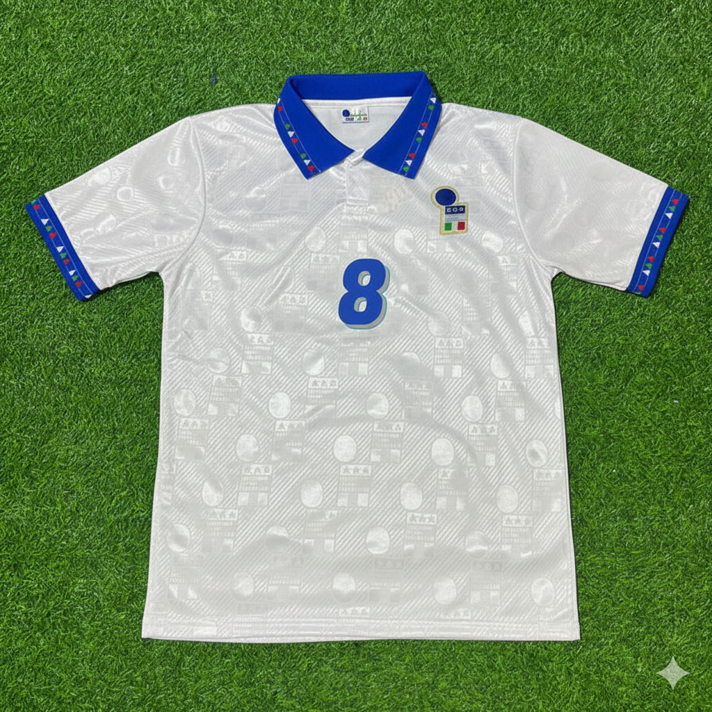 Dino Baggio Italy 1994 World Cup White Retro Football Jersey Kit