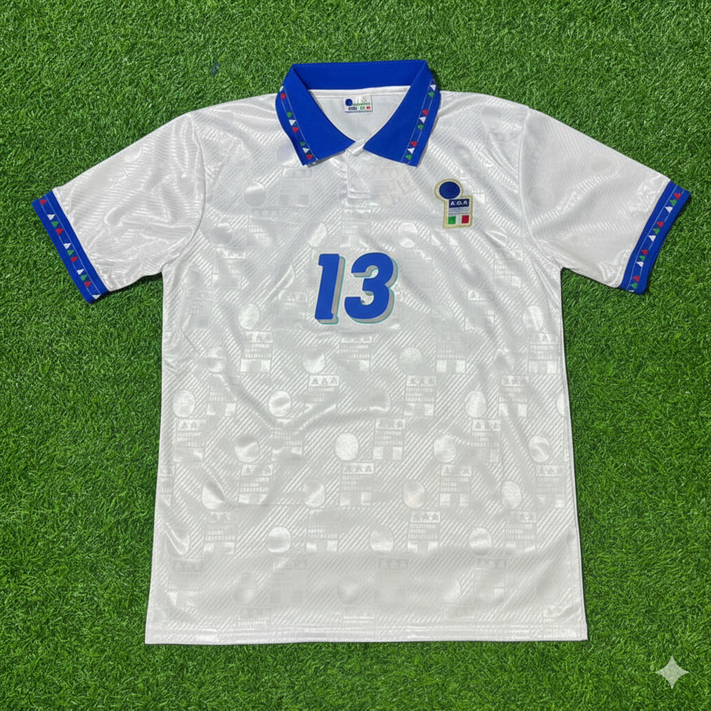 Antonio Benarrivo Italy 1994 World Cup White Retro Football Jersey Kit