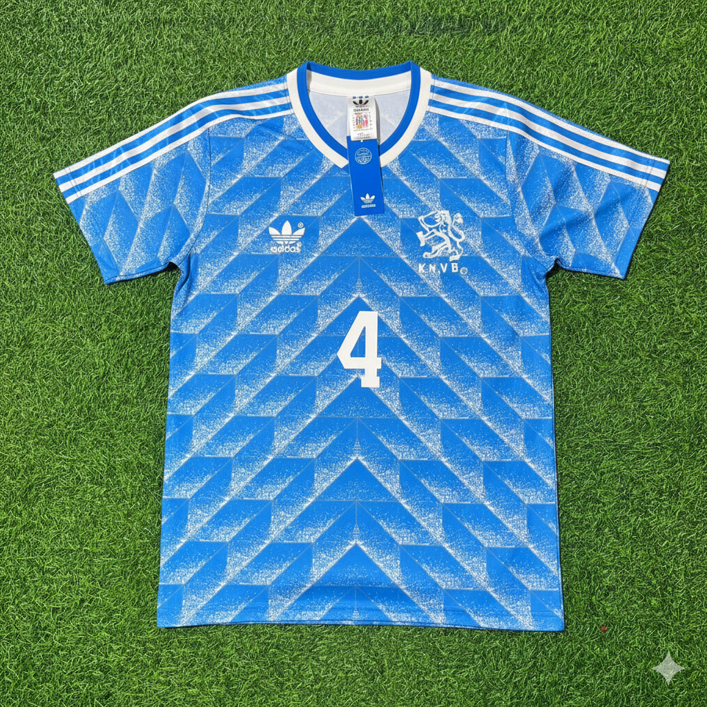 Frank de Boer Netherlands Blue Retro Football Jersey Kit