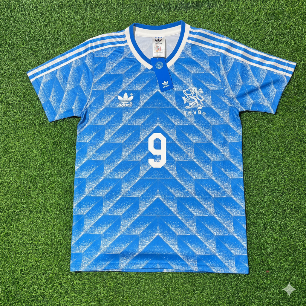 Robin Van Persie Netherlands Blue Retro Football Jersey Kit