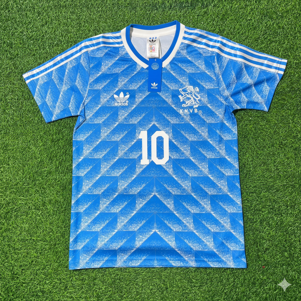 Memphis Depay Netherlands Blue Retro Football Jersey Kit