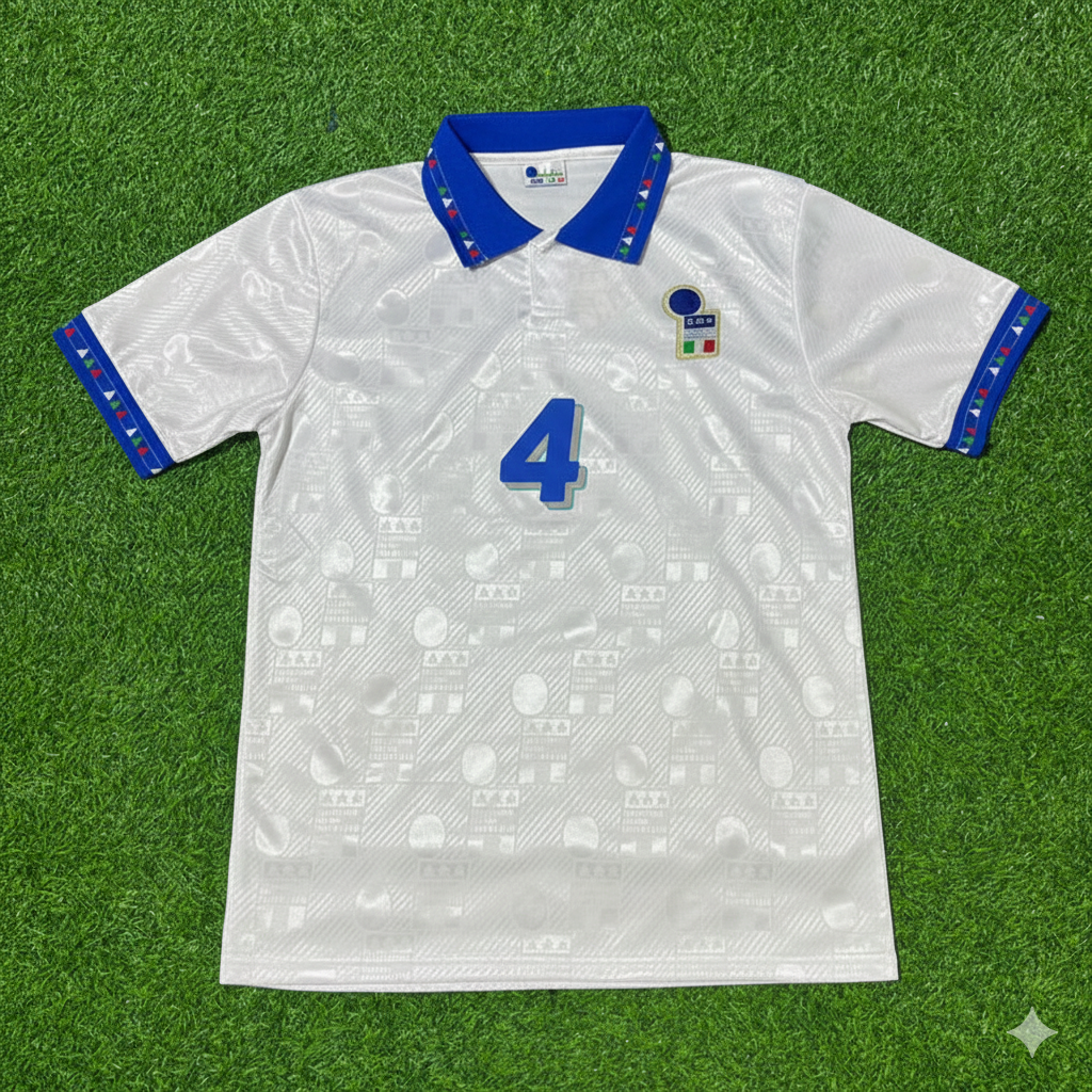 Alessandro Costacurta Italy 1994 World Cup White Retro Football Jersey Kit
