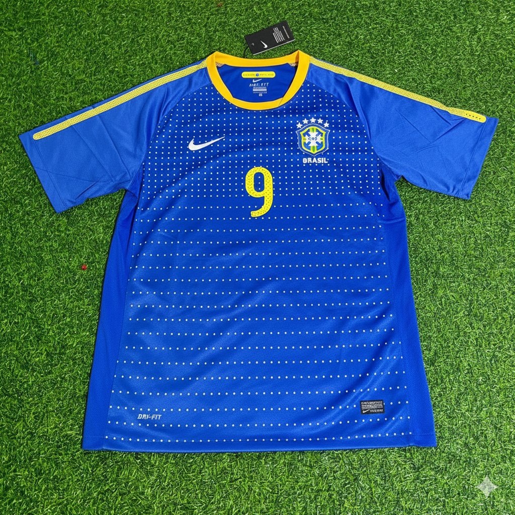 Ronaldo Nazario Brazil 2010 World Cup Retro Blue Jersey Trikot