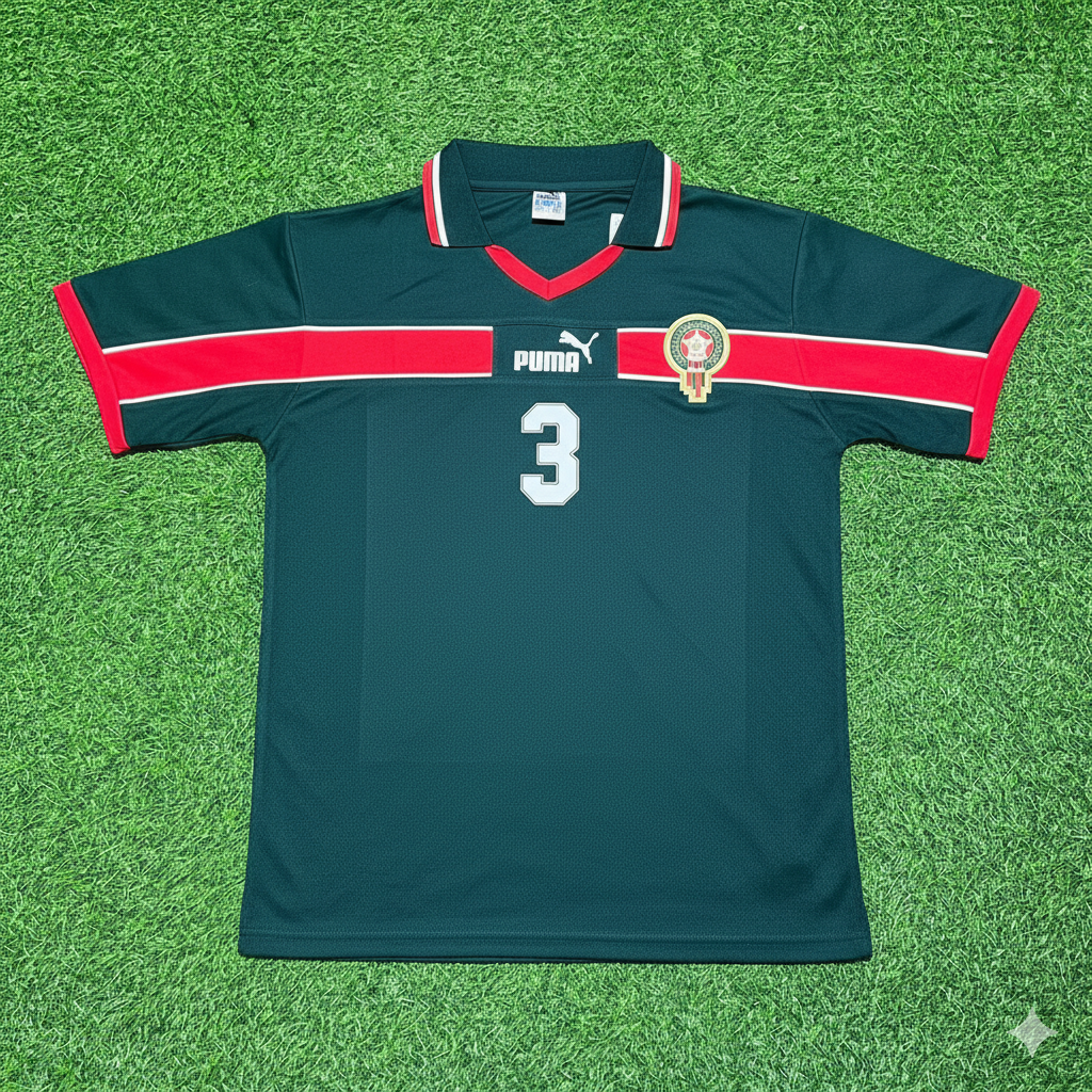 Noussair Mazraoui Morocco Home Retro Football Jersey