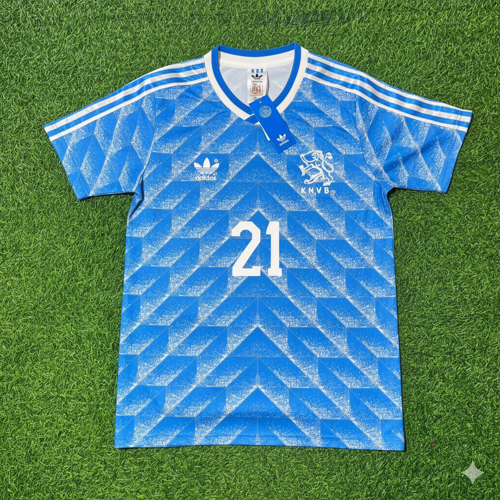 Frenkie De Jong Netherlands Blue Retro Football Jersey Kit