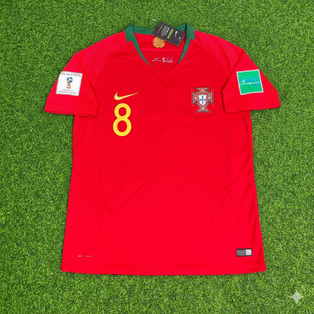 Joao Moutinho Portugal 2018 World Cup Red Retro Football Jersey
