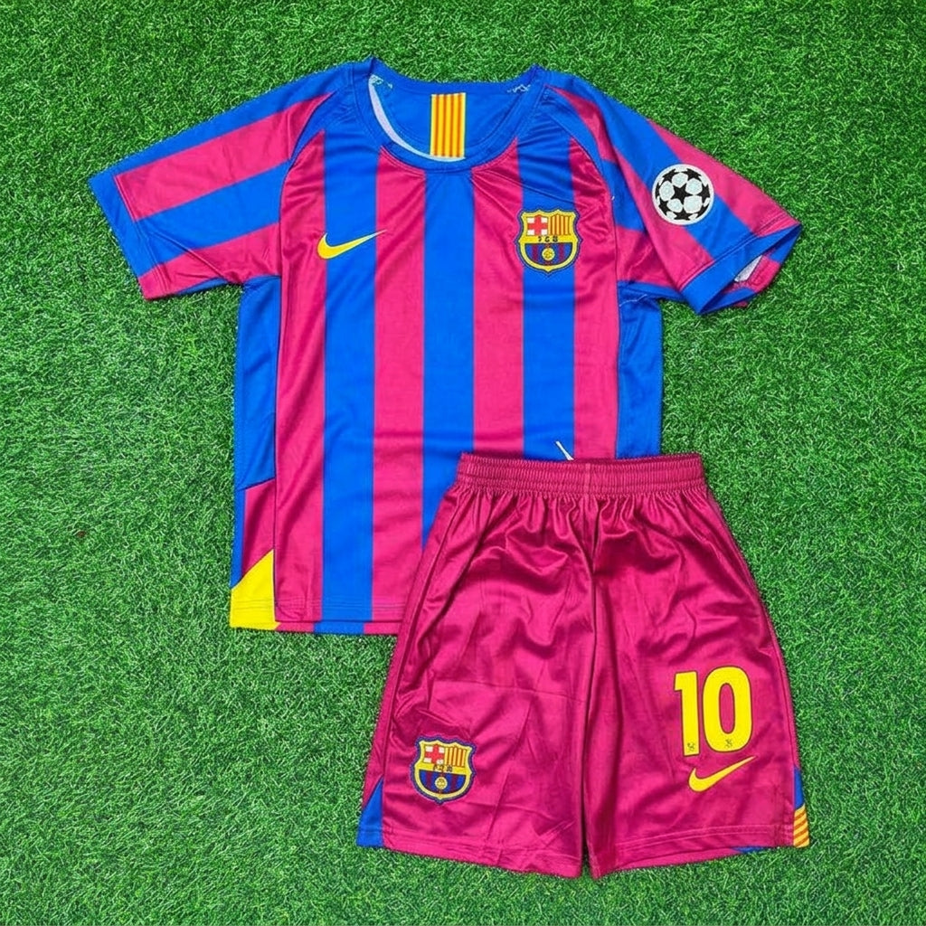 Ronaldinho Gaucho Barcelona 05/06 Home Kids Kit â Kit Jersey for Children â | KinderTrikot | Maillot Enfant Soccer Shirt