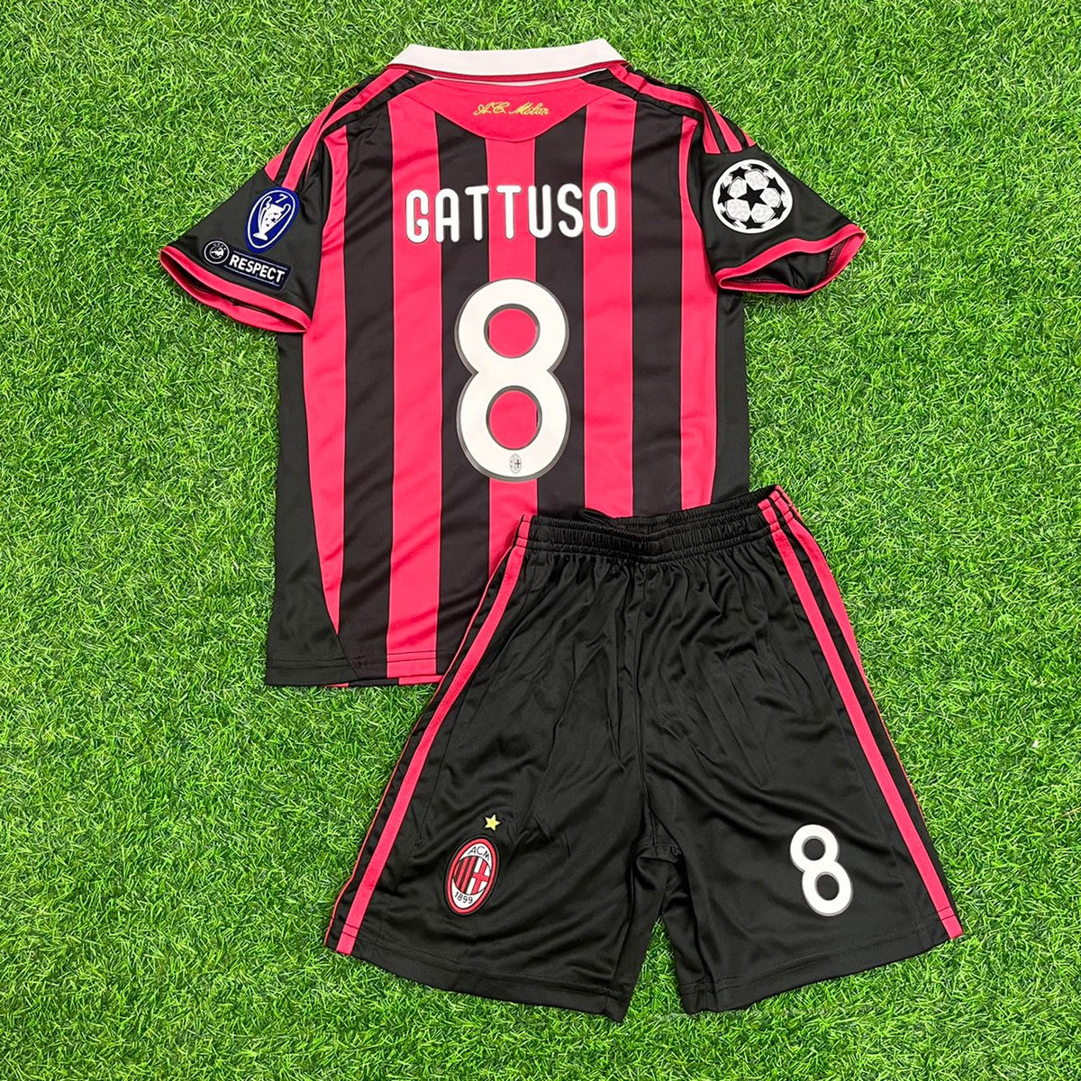 Gennaro Gattuso #8 - AC Milan 2009 2010 Kids Kit Jersey Kinder Trikot Maillot Enfant Soccer Shirt