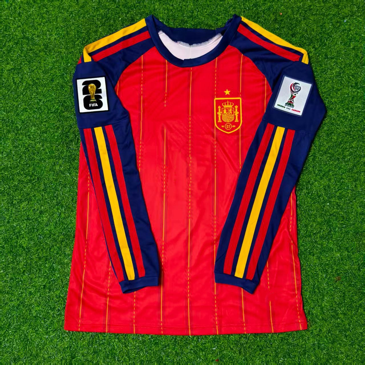 Martin Zubimendi #18 Spain 2026 World Cup Home Long Sleeve Jersey Trikot Maillot