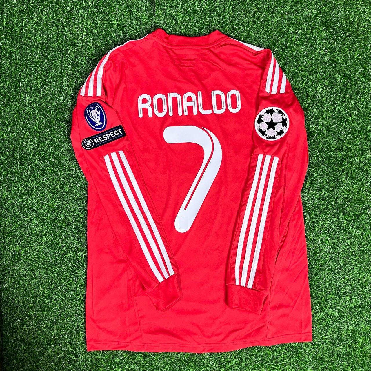 Cristiano Ronaldo CR7 Real Madrid 2011–2012 Rotes Langarmtrikot Fußballtrikot