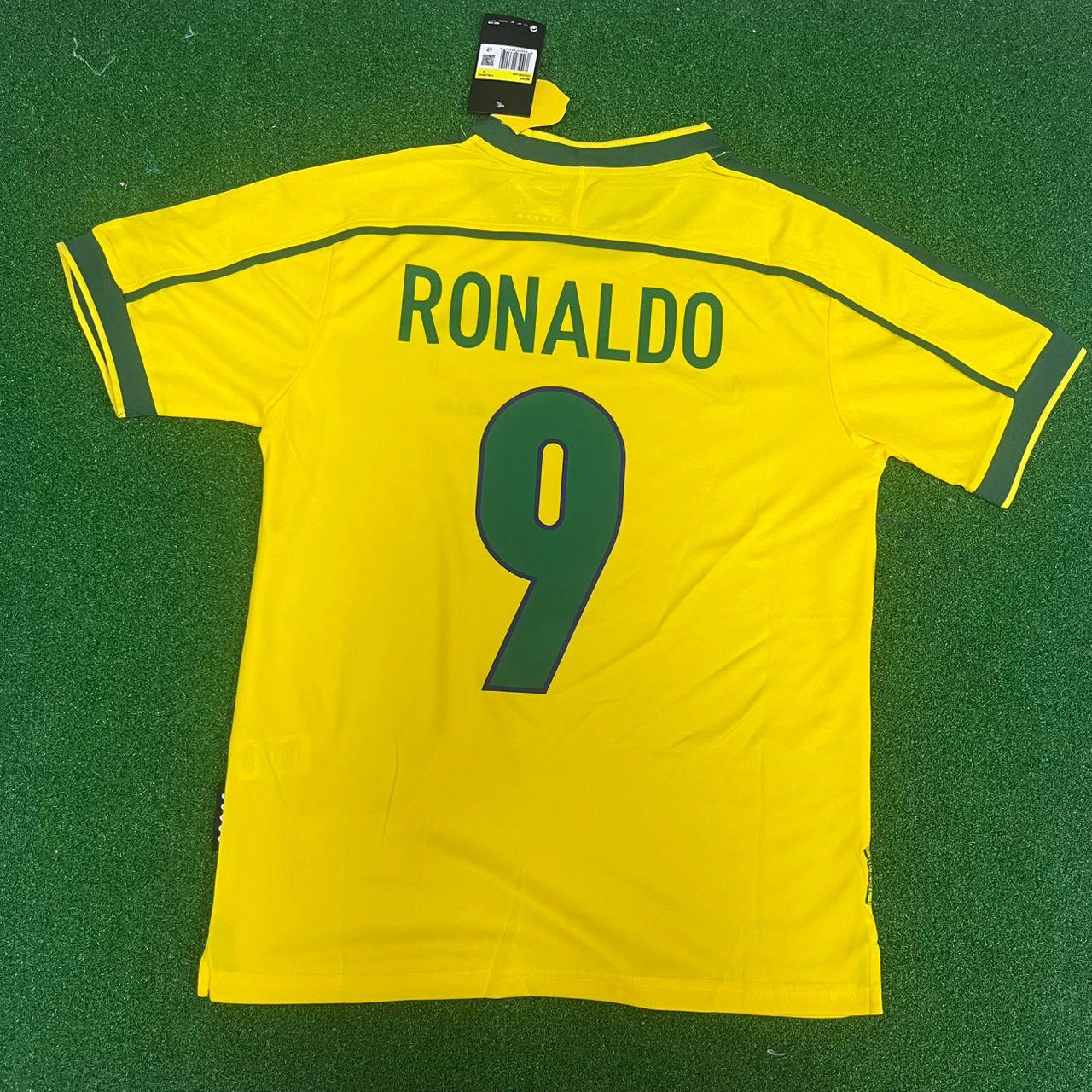 Ronaldo Nazario Brazil 1998 World Cup Retro Football Jersey