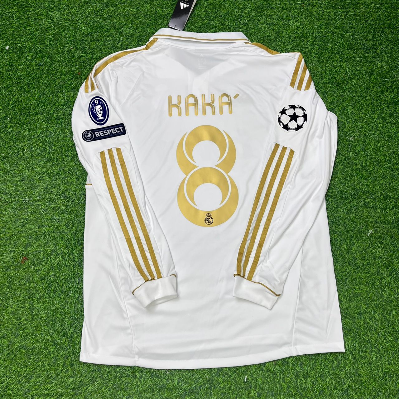 Kaka Leite Retro Home Retro Long Sleeve Football Kit Trikot Soccer Shirt