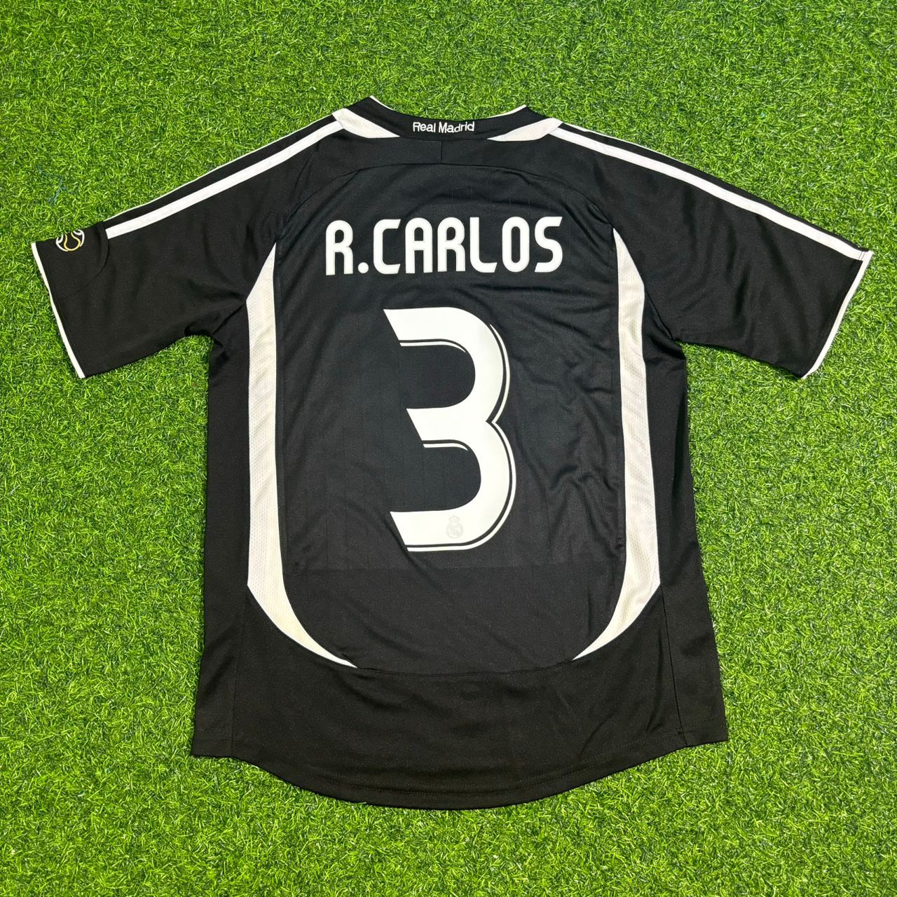 Roberto Carlos 2006-07 Away Retro Black Football Jersey