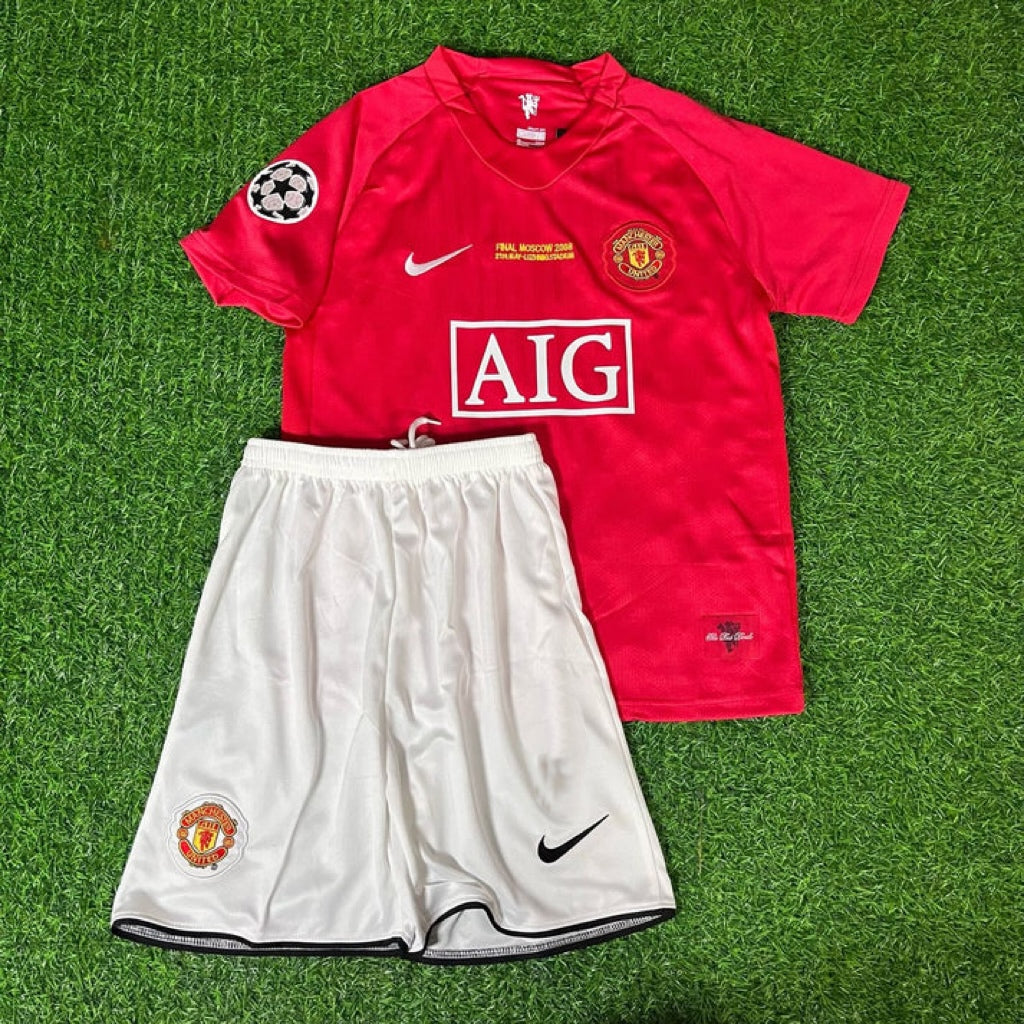 Nemanja Vidić #15 Manchester United 2008 Final Kids Children Home Football Jersey