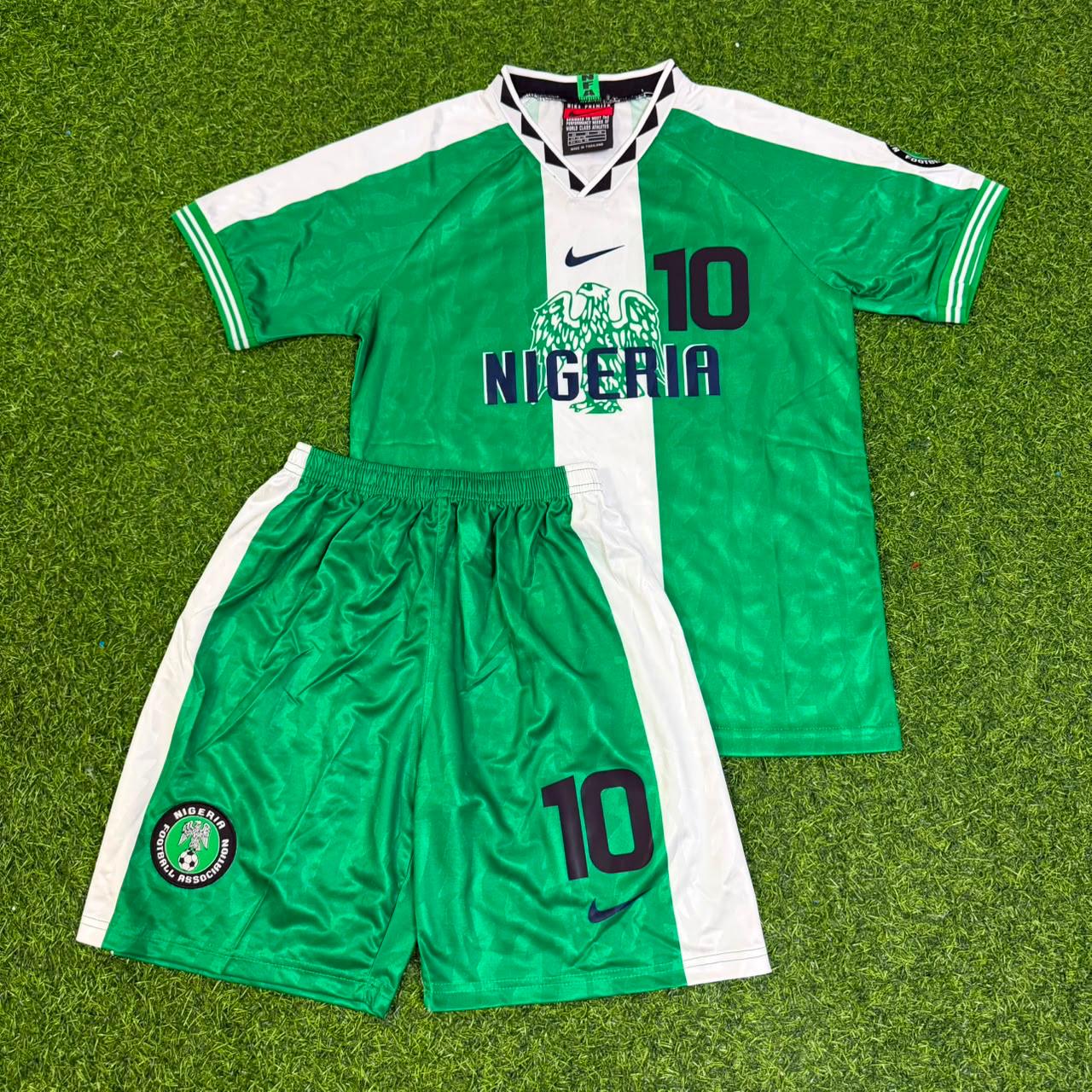 Jay-Jay Okocha 10 - Nigeria 1994 1996 Kids Retro Kit Jersey Maillot Trikot Soccer Shirt