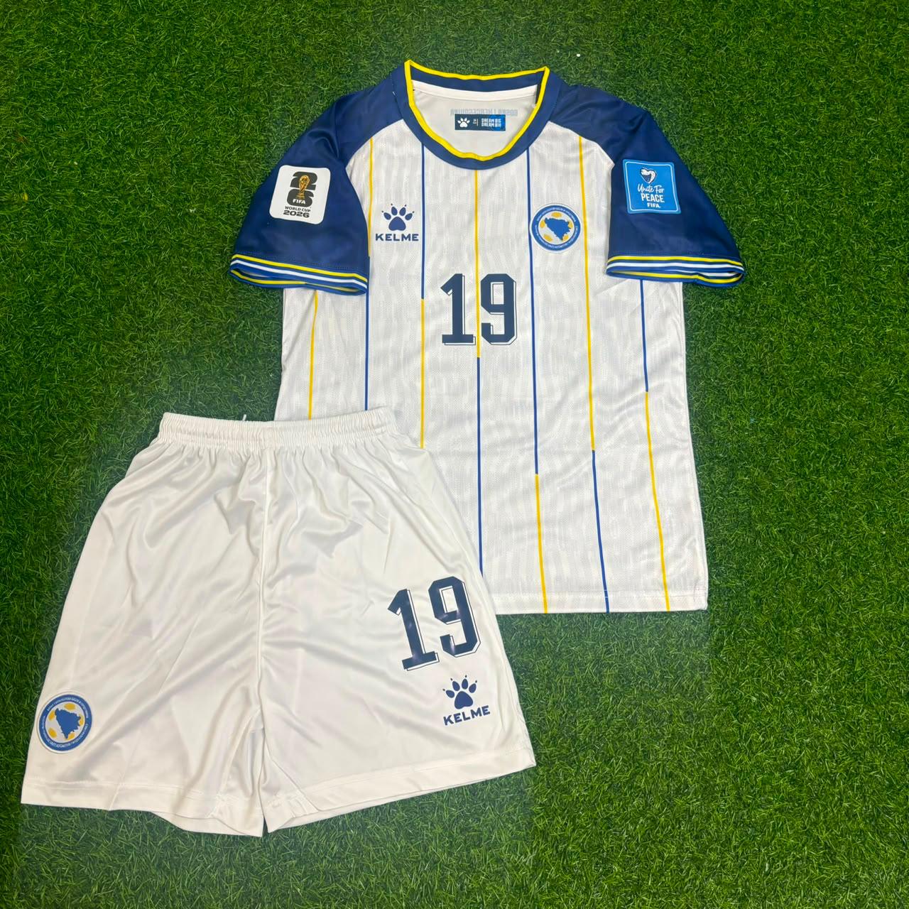 Kerim Alajbegović Bosnien und Herzegowina 2026 Weltmeisterschaft Weiß Kinder Trikot