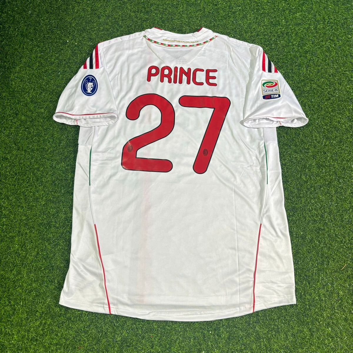 Kevin-Prince #70 Boateng Milan 2011-2012 White Away Retro Football Jersey
