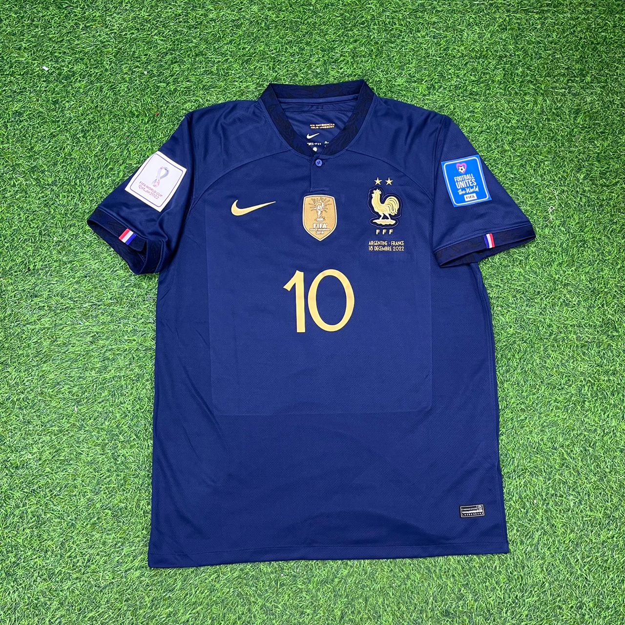 Kylian Mbappe France 2022 World Cup Final Retro Jersey Maillot Trikot Soccer Shirt