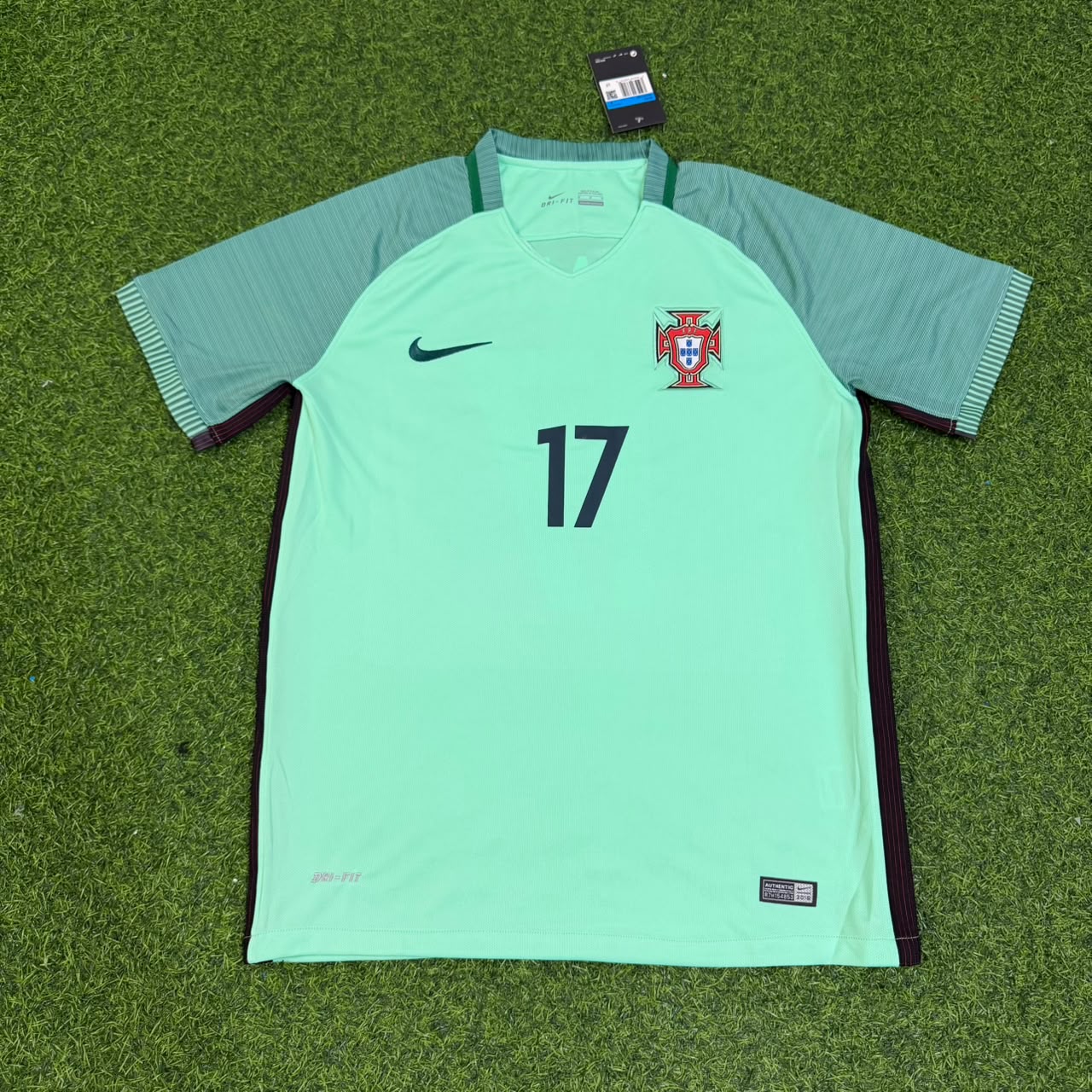 Luis Nani Portugal EURO 2016 Green Retro Football Jersey Trikot Maillot