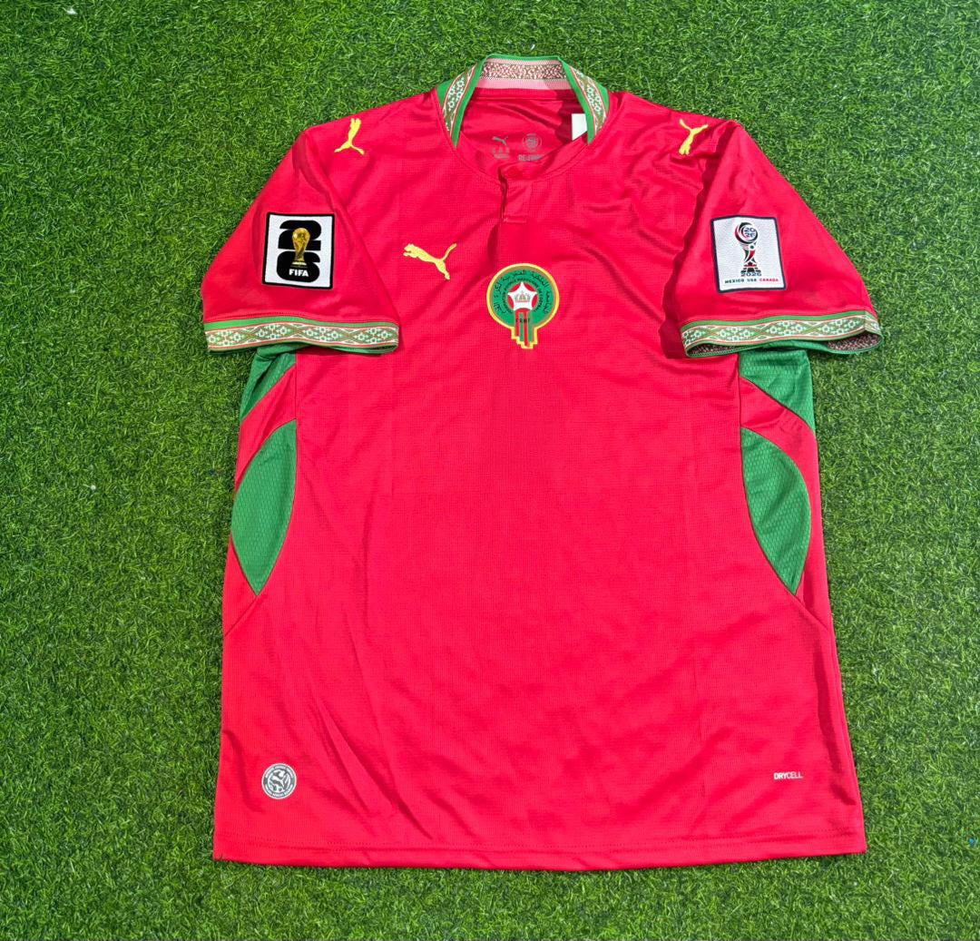 Ayoub El Kaabi Morocco 2026 World Cup Home Red Football Jersey