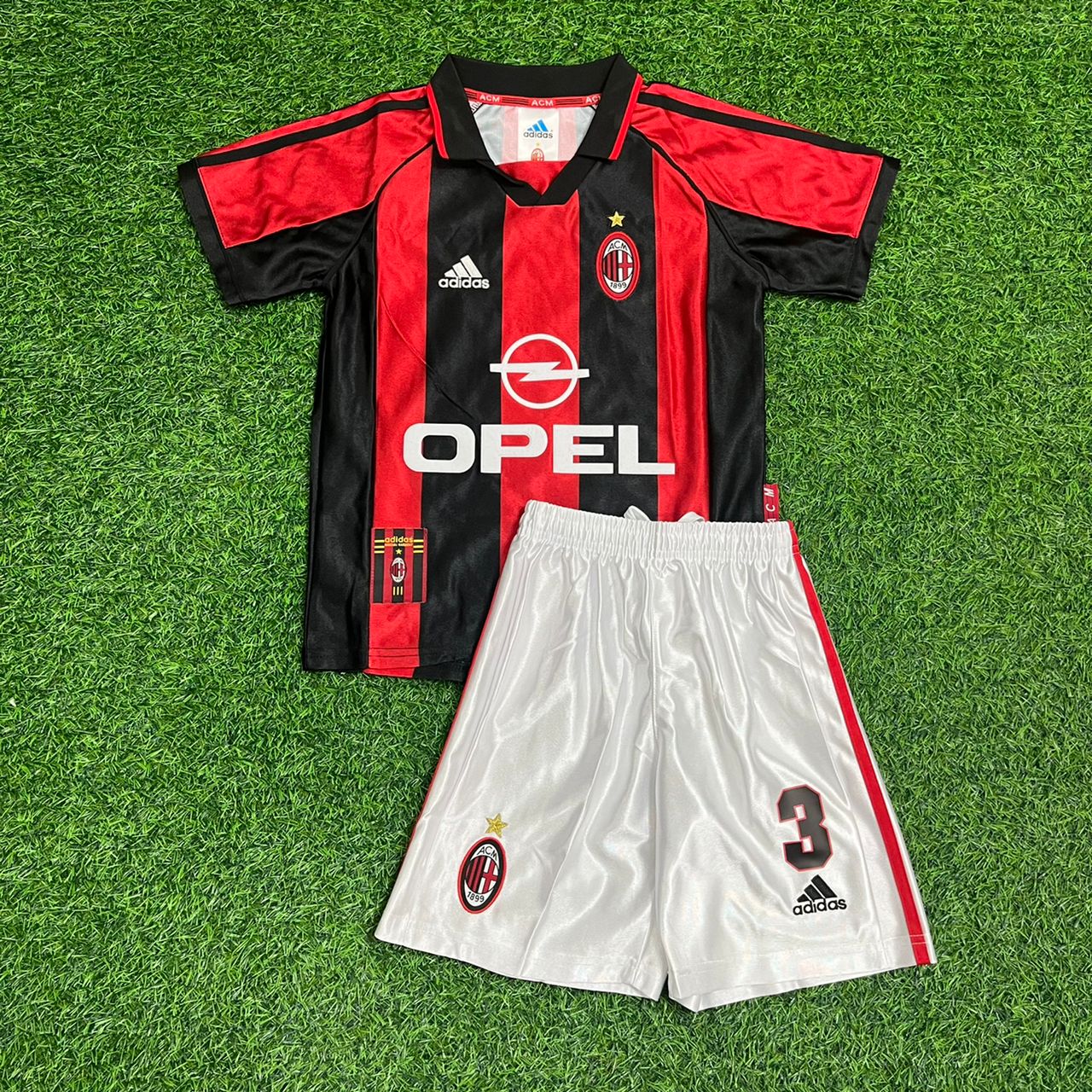 Maillot de football rétro pour enfant Paolo Maldini AC Milan 1998-1999