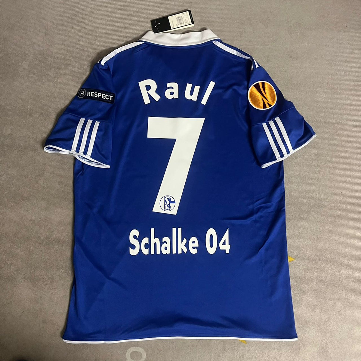 Raul Gonzalez Retro Blanco Schalke 04 2011 2012 Retro Uefa Patch Football Jersey Trikot Maillot Soccer Shirt