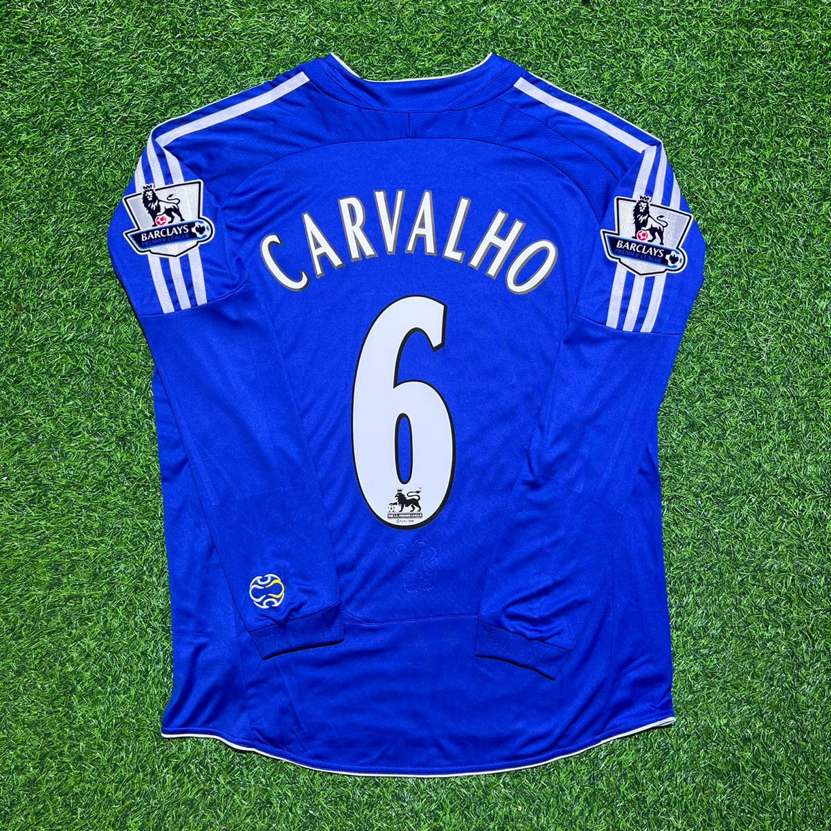 Ricardo Carvalho #6 Chelsea 2006-2008 Langarm EPL Patch Fußballtrikot