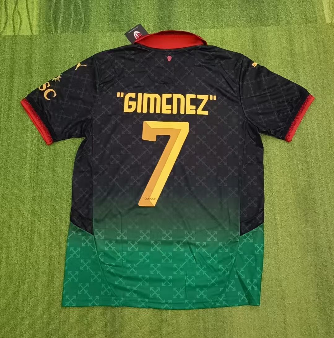 Santiago Gimenez Milan 2026 Home New Season Kids Football Jersey