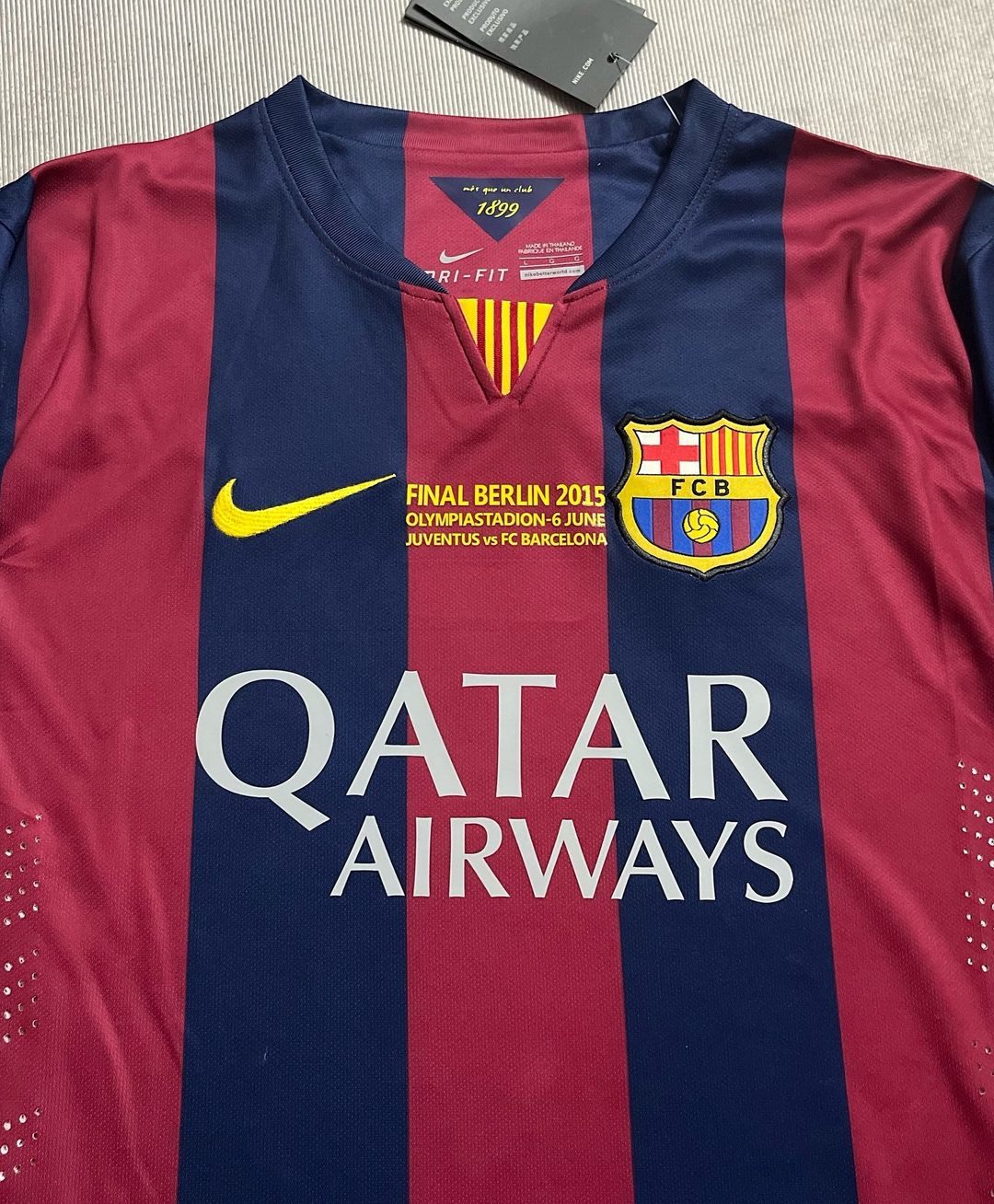 Andres Iniesta Barcelona 2015 Final Berlin Champions League Jersey Trikot Soccer Shirt