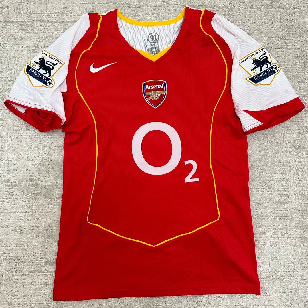 Dennis Bergkamp 10 - Arsenal 2004/2005 O2 Red Retro Kit Jersey Trikot Maillot Soccer Shirt