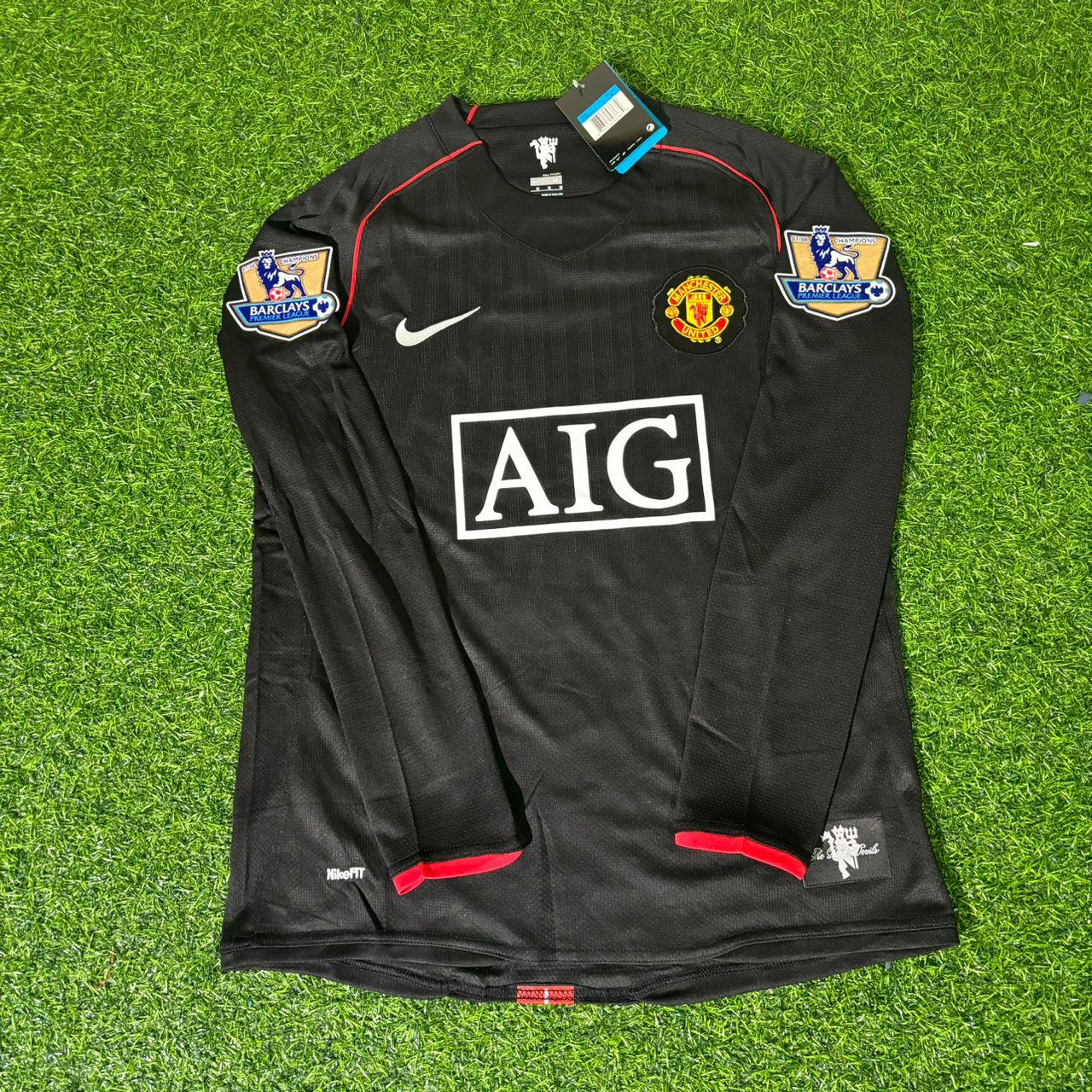 Wayne Rooney Manchester United 2007-2008 Black Retro Football Jersey Kit