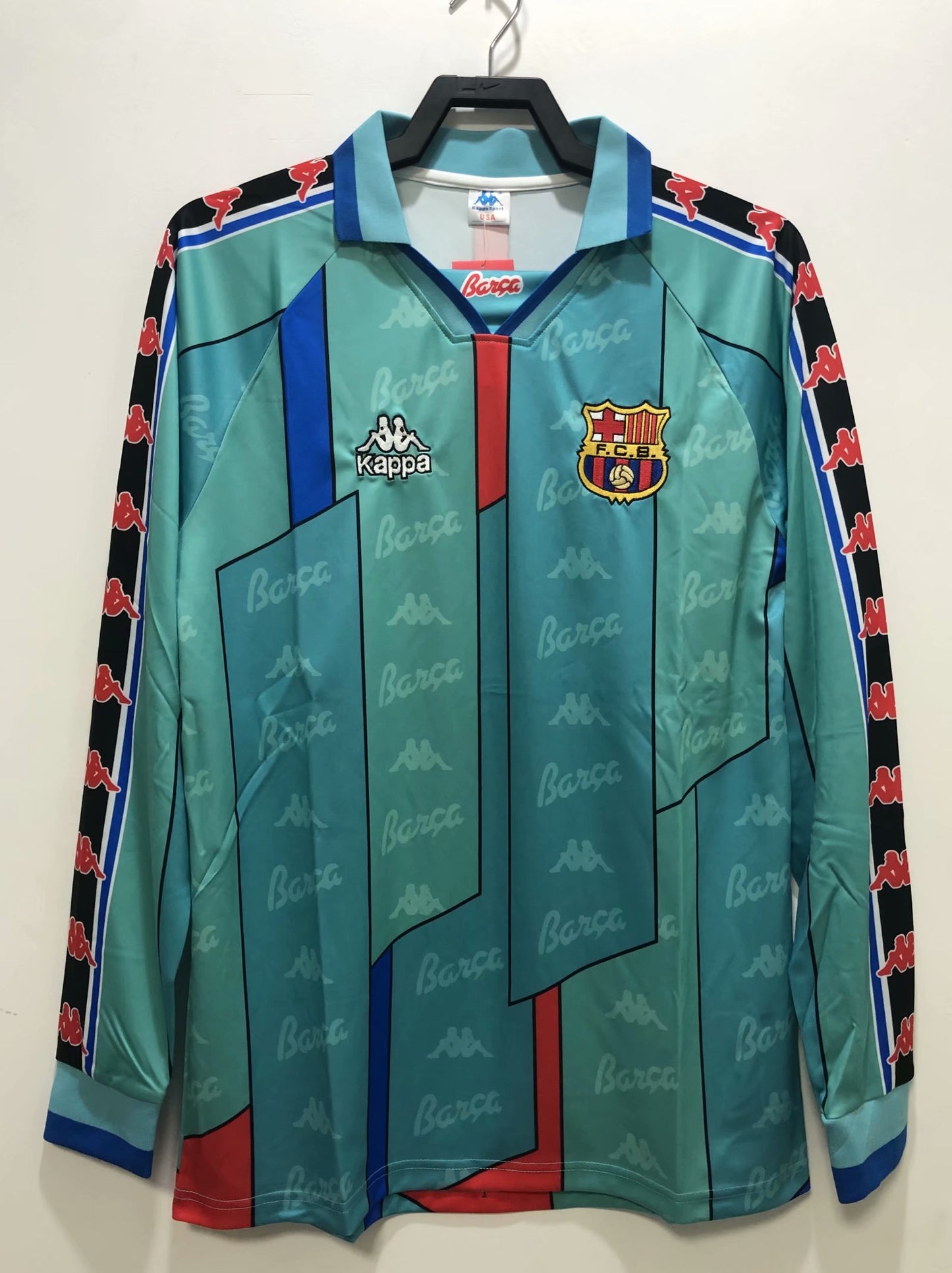 Maillot de football rétro à manches longues Barcelone 1996-1997