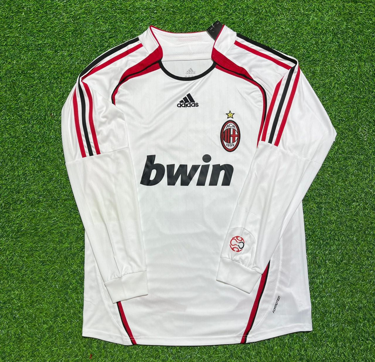 David Beckham #32 AC Milan Away White Long Sleeve Retro Jersey