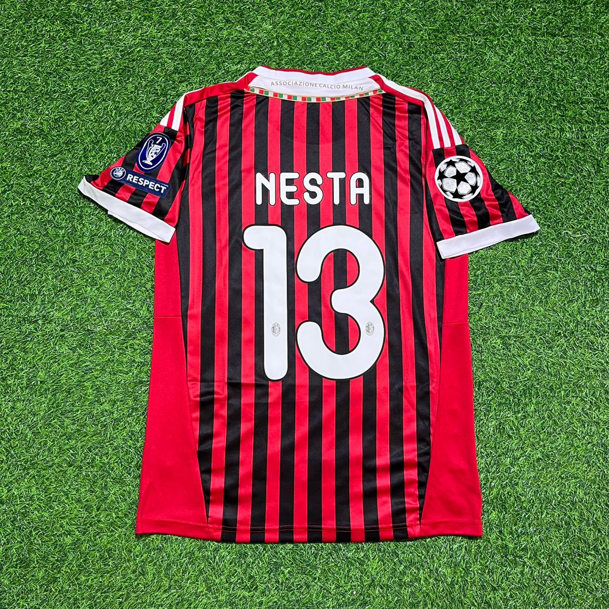 Alessandro Nesta 13 - AC Milan Home 2011/12 Retro Kit Jersey Maillot Trikot Soccer Shirt