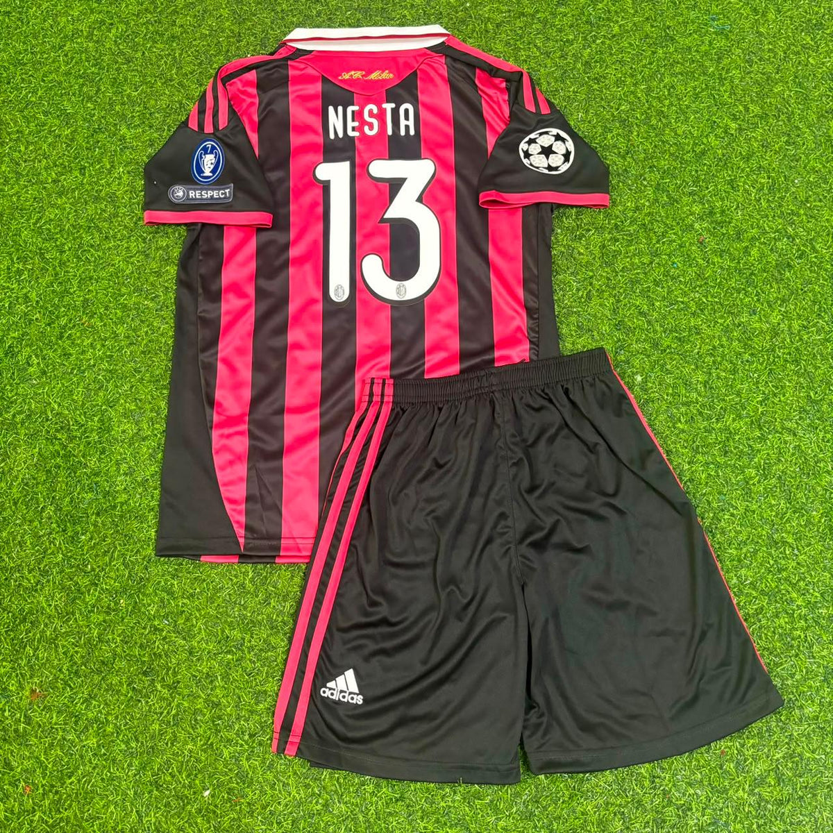 Alessandro Nesta #13– AC Milan 2009-10 Retro Kit Jersey – | KinderTrikot | Maillot Enfant Soccer Shirt