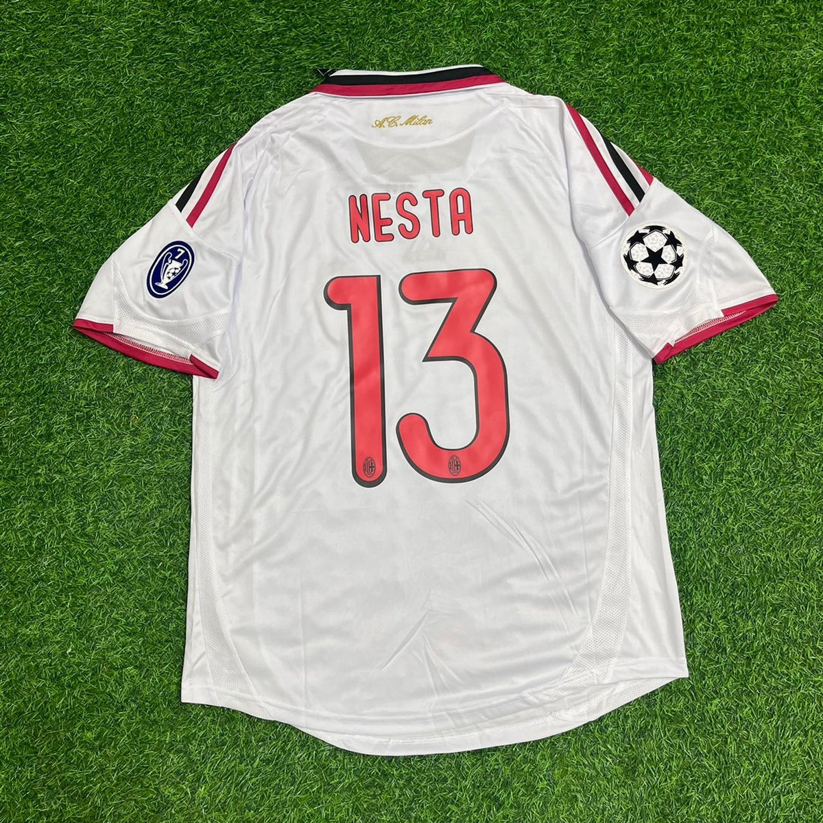 Alessandro Nesta Mailand 2009 2010 Saison Weißes Retro-Trikot Trikot Maillot