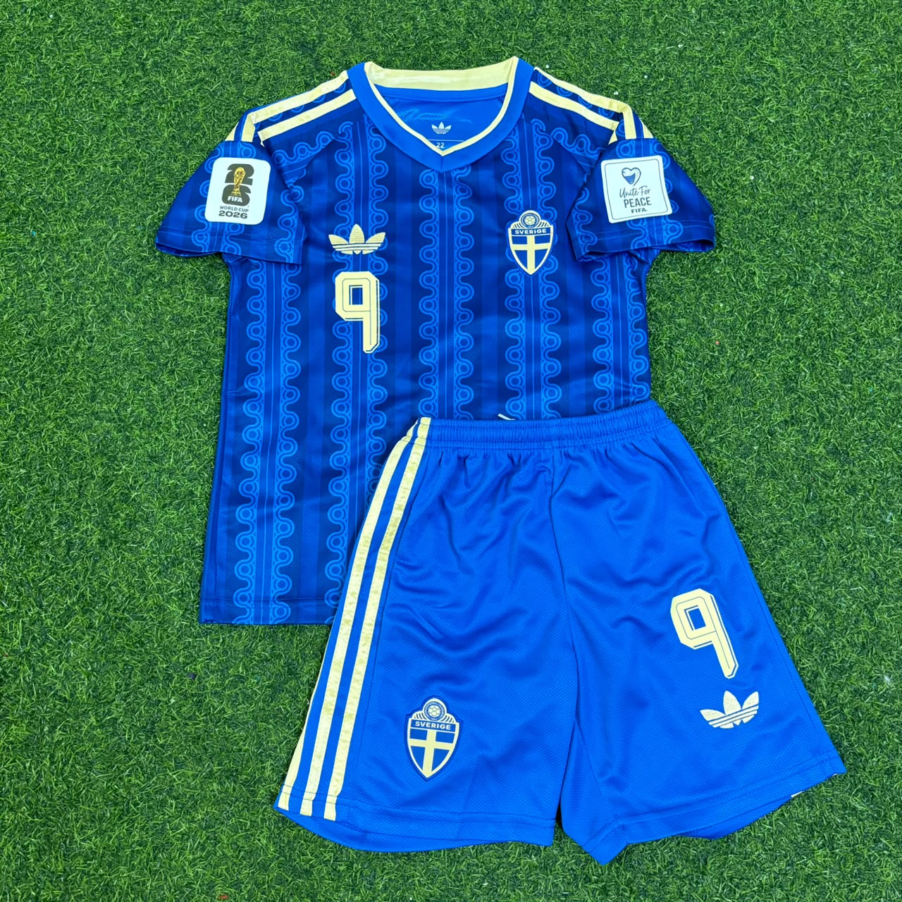 Alexander Isak Sweden 2026 World Cup Away Kids Blue Football Jersey