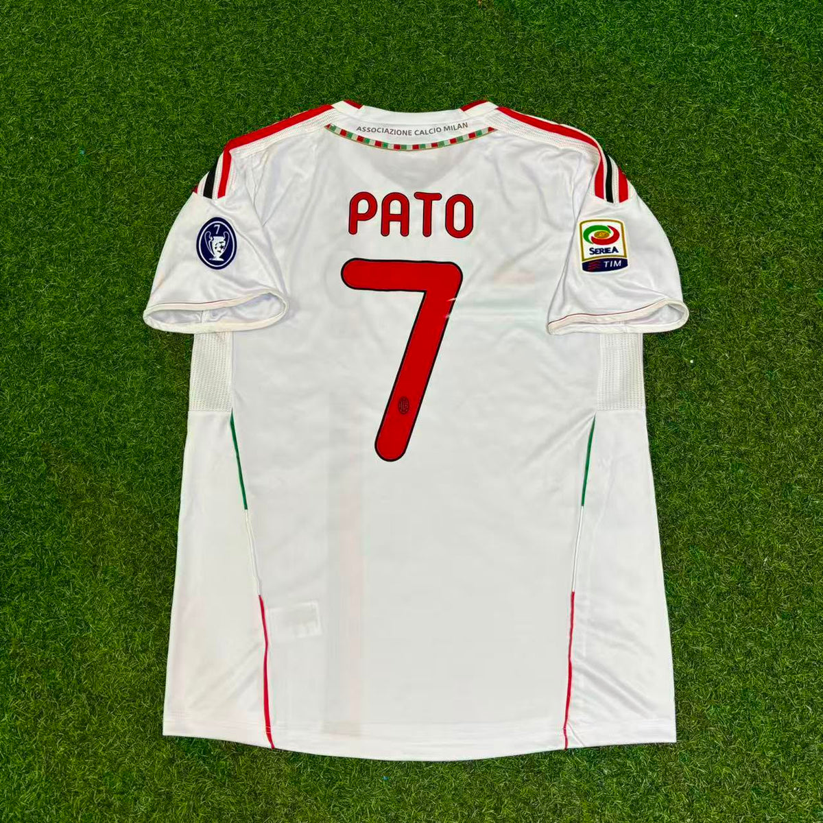 Alexandre Pato #7 Milan 2011-2012 White Away Retro Football Jersey