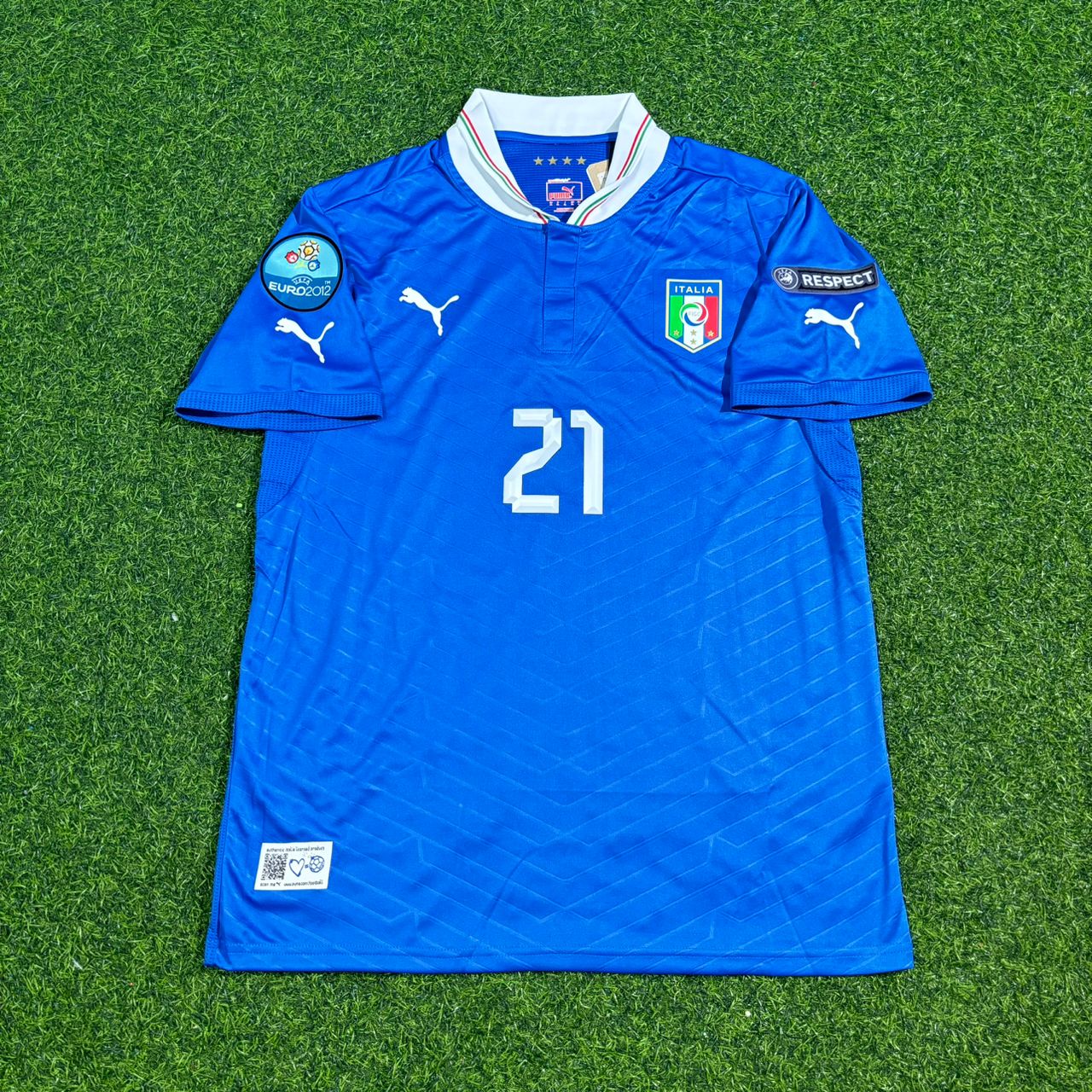 Andrea Pirlo 21- Italy Euro 2012 Retro Home Jersey