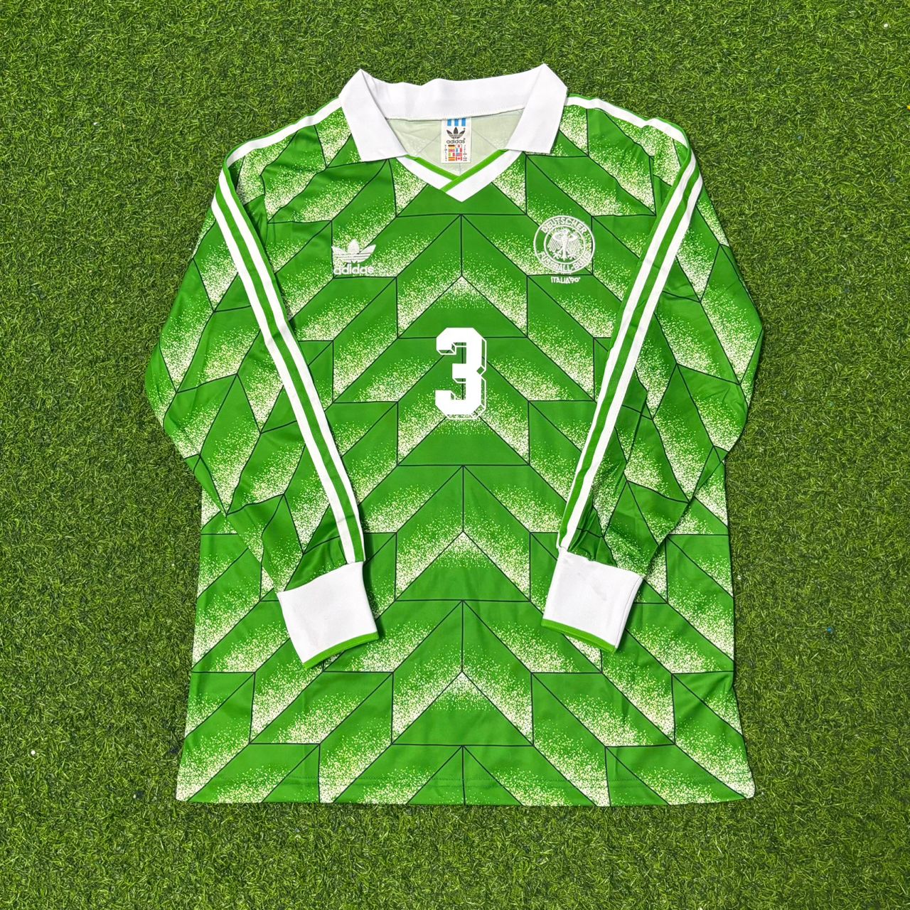 Andreas Brehme Deutschland 1990 Weltmeisterschaft Grünes Langarm Retro Fußballtrikot