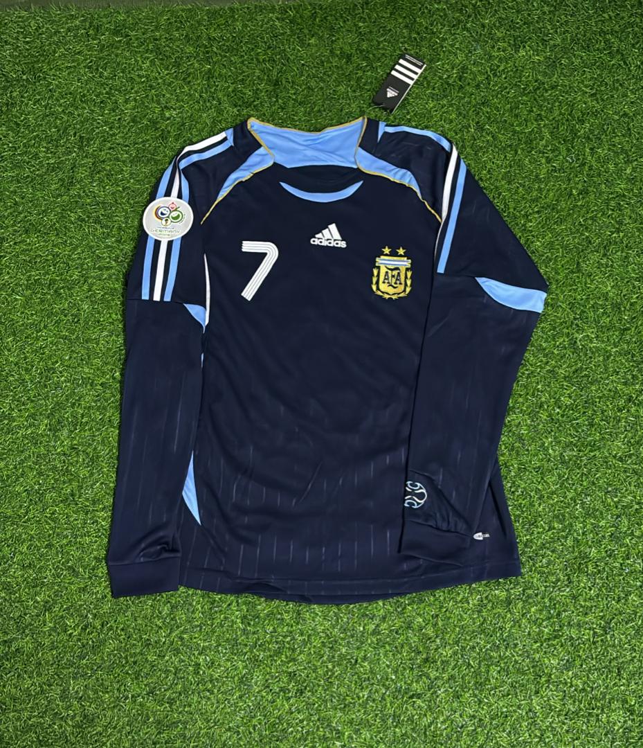 Ángel Di María Argentina 2006 World Cup Long Sleeve Retro Football Jersey Kit