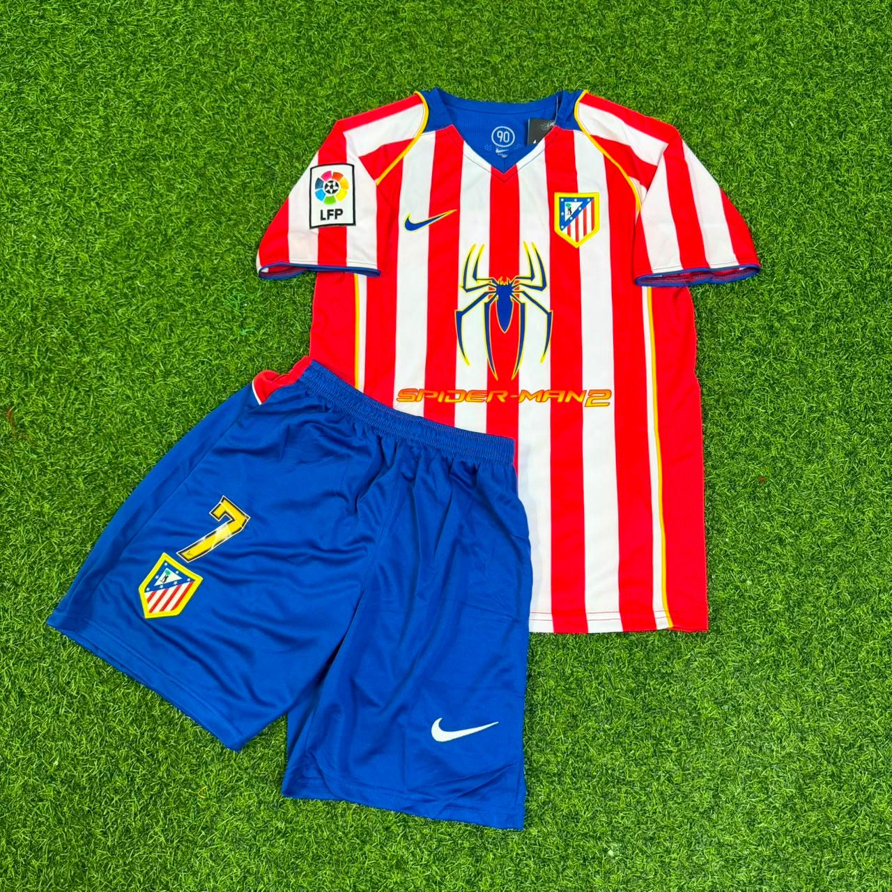 Antoine Griezmann #7 Atlético Madrid Spider-Man Kids Retro Football Jersey