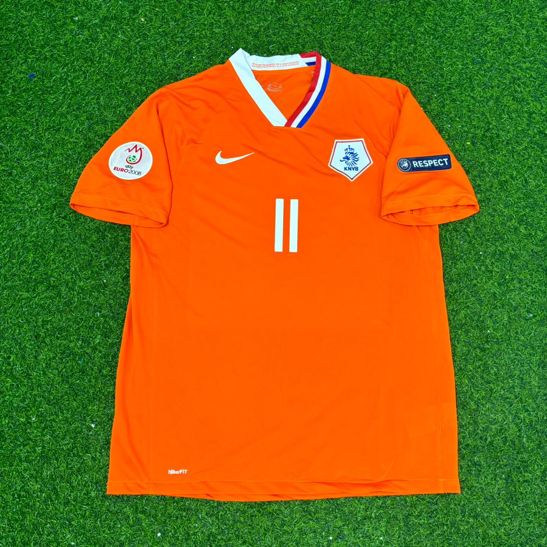 Arjen Robben Netherlands EURO 2008 Home Retro Football Jersey