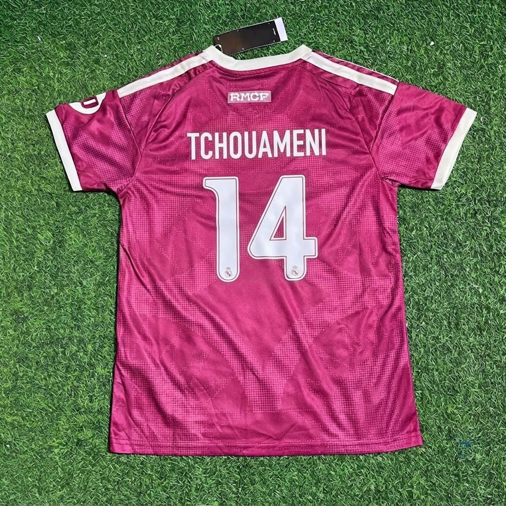 Aurélien Tchouaméni Pink Jersey Maillot Trikot Soccer Shirt