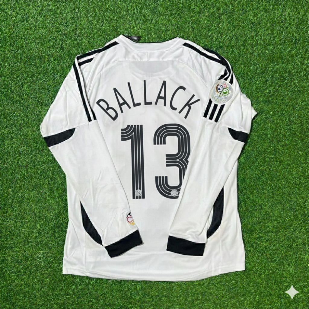 Maillot Adidas Allemagne 2005/2006 - Ballack #13, Taille XL, Blanc, Bon état