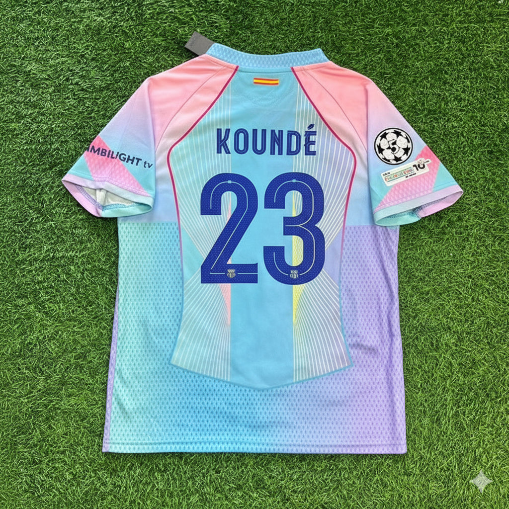 Jules Kounde Barcelona Home Miami Sunset New Season 2026 Jersey Trikot Maillot Soccer Shirt