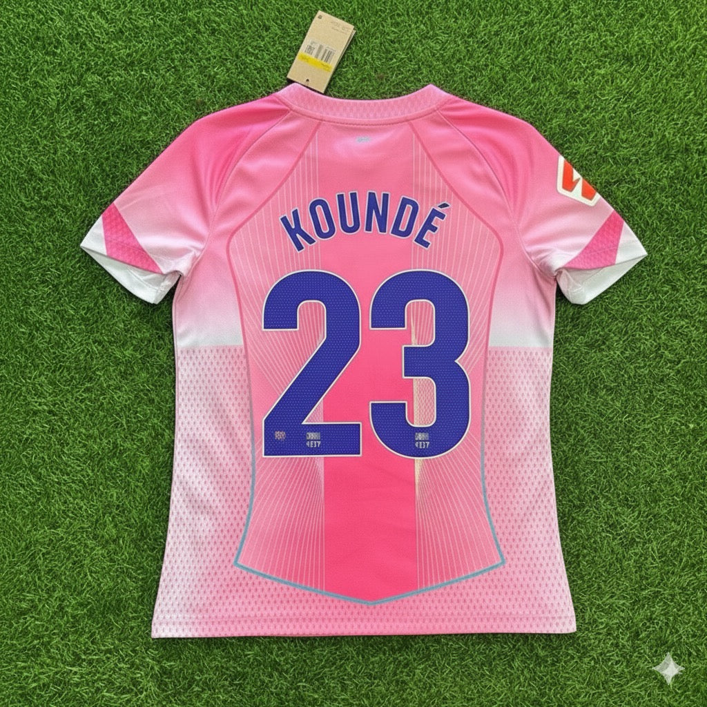 Jules Koundé Barcelona Home Pink New Season 2026 Jersey Trikot Maillot Soccer Shirt