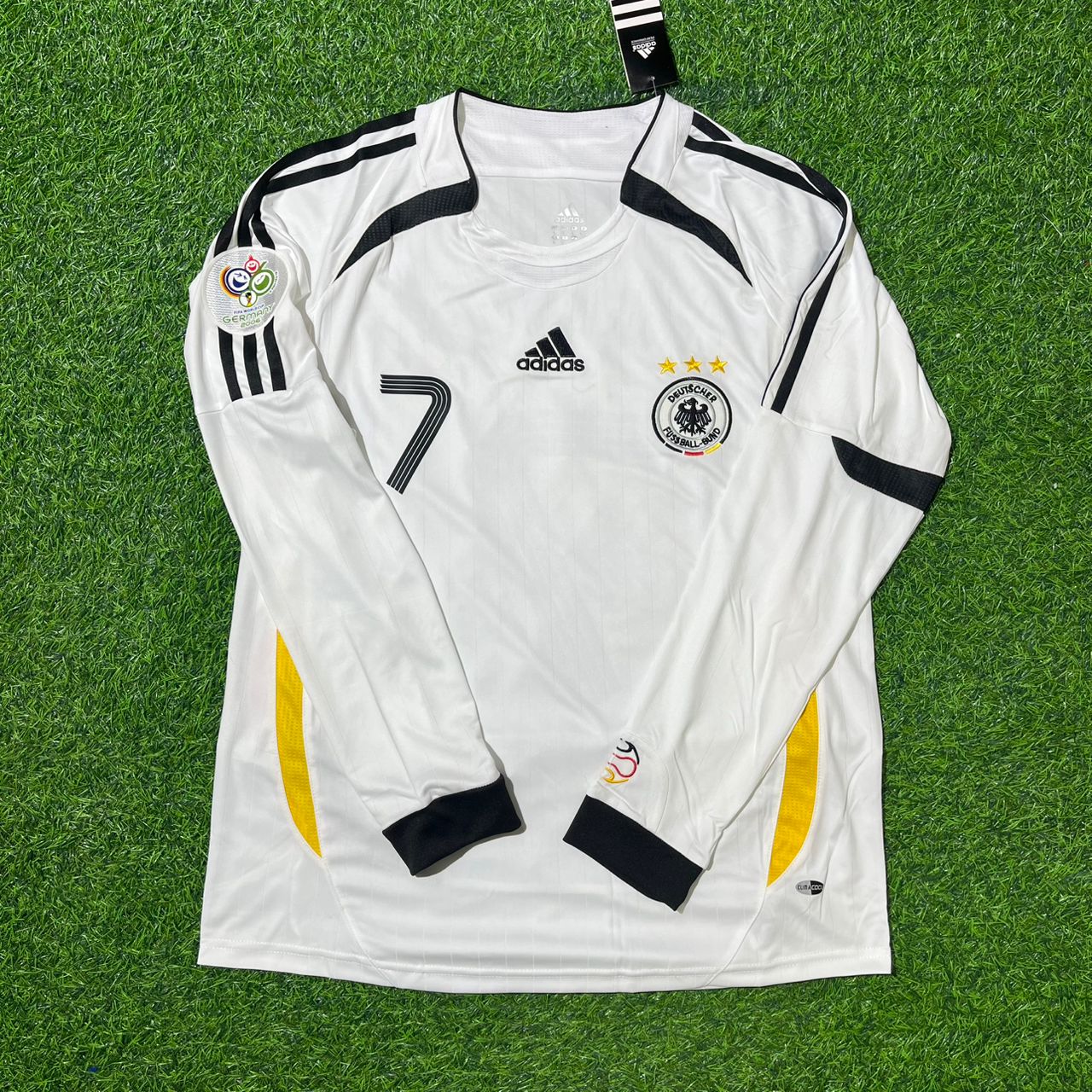Bastian Schweinsteiger Germany 2006 World Cup Long Sleeve White Football Jersey